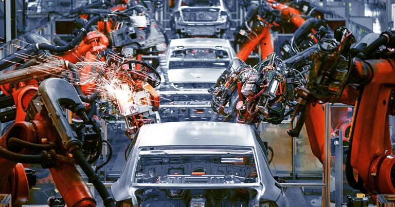 The welding arm on the automobile production line is being welded; Shutterstock ID 732811756; Purchase Order: 200438; Job: 200438; Client/Licensee: Siemens AG; Other: Antonia Hoepffner